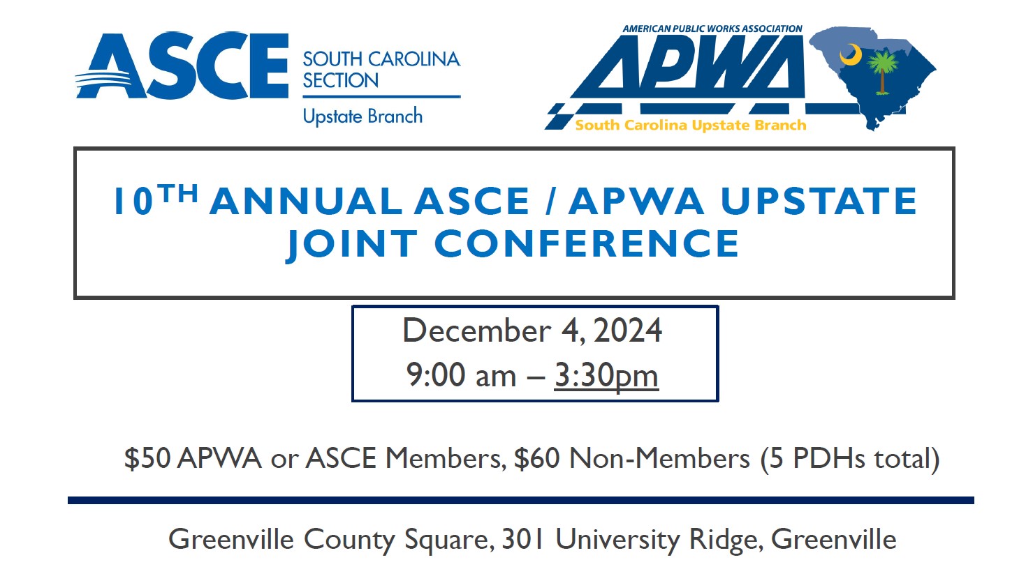 10th Annual APWA / ASCE Upstate Joint Conference Image